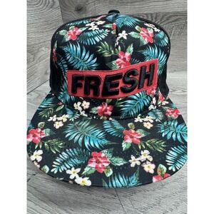 Sole Addiction Fresh Floral Black Snapback Baseball Cap Hat Unisex Tropical